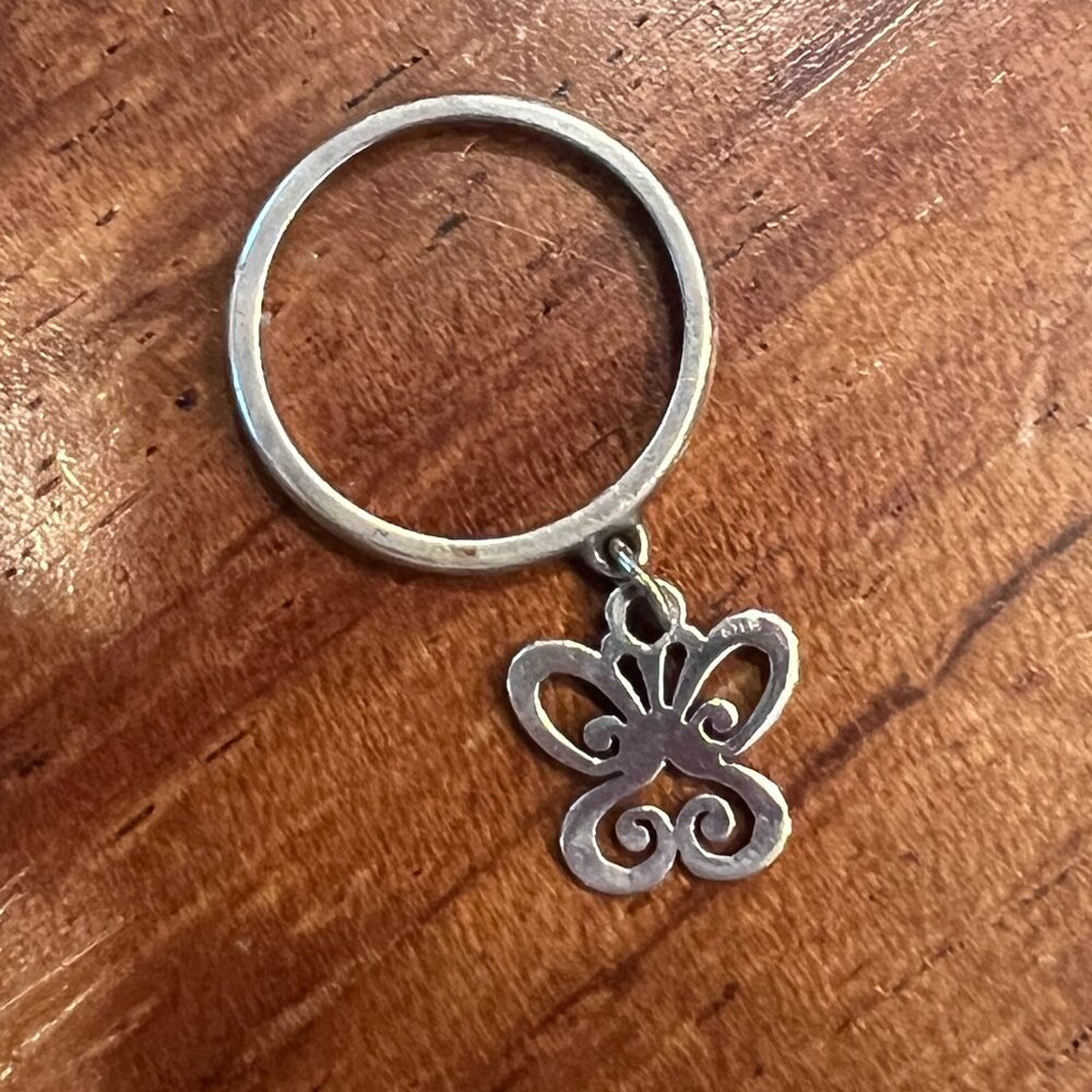 James Avery Butterfly Dangle Ring Size 7